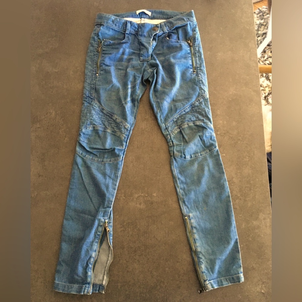 Pierre Balmain Skinny Jean embroidered and embellished plus zippers